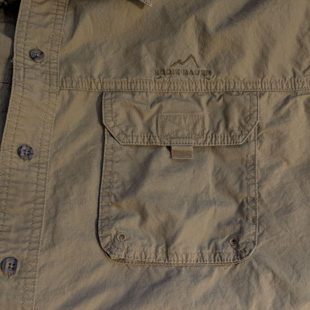 Eddie Bauer Men's Short Sleeve Green Button-Up XXL - Picture 2 of 8